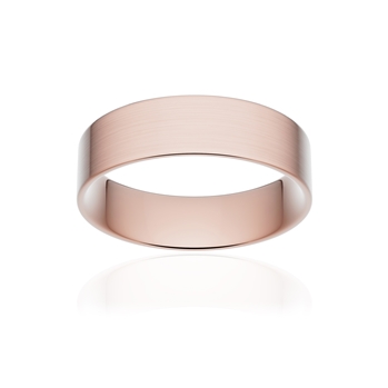 Alliance classique ruban plat confort or 750 rose brossé 5,5 mm