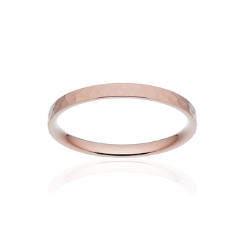 Alliance classique ruban plat confort or 750 rose martelé 2 mm