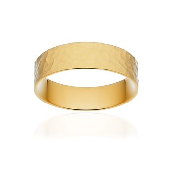 Alliance classique ruban plat confort or 375 jaune martelé 5,5 mm
