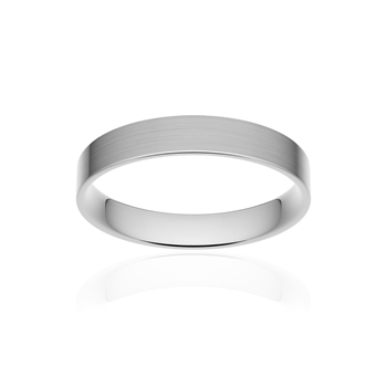 Alliance classique ruban plat confort platine 950 brossé 3,5 mm