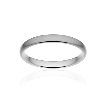 Alliance classique ruban confort or 750 blanc brossé 3 mm