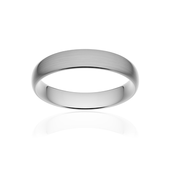 Alliance classique ruban confort or 750 blanc brossé 4,5 mm