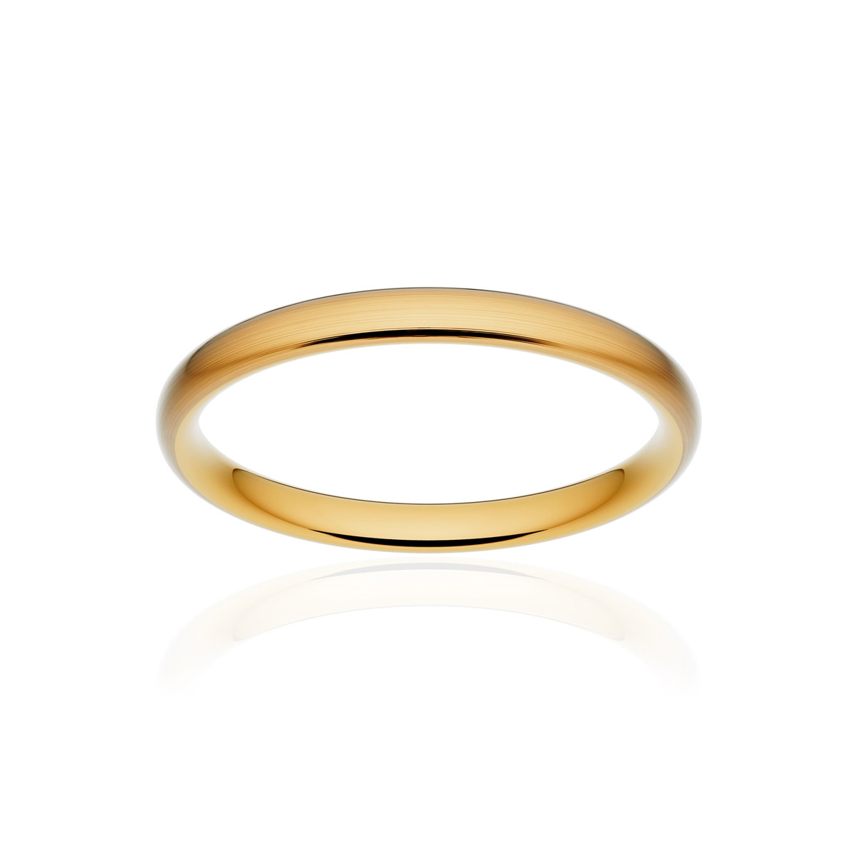 Alliance classique ruban confort or 750 jaune brossé 2,5 mm