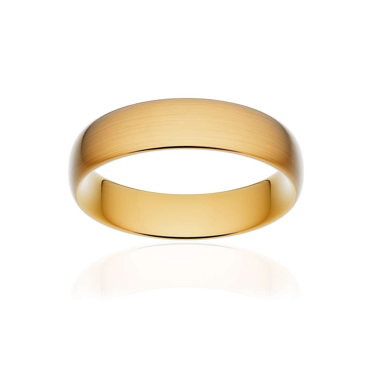 Alliance classique ruban confort or 750 jaune brossé 5,5 mm
