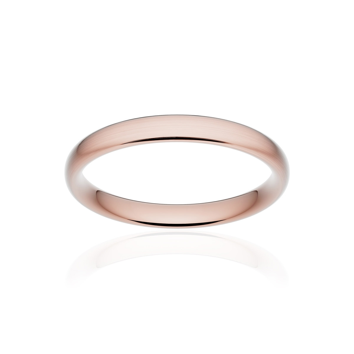 Alliance classique ruban confort or 750 rose brossé 3 mm