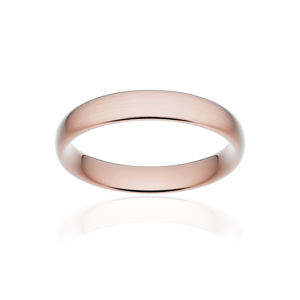 Alliance classique ruban confort or 750 rose brossé 4 mm