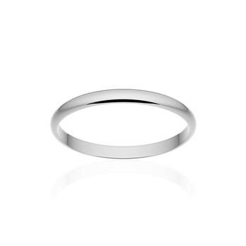 Alliance classique ruban or 750 blanc poli 2 mm