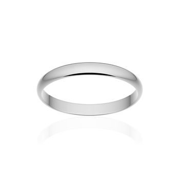 Alliance classique ruban or 750 blanc poli 2,5 mm