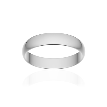 Alliance classique ruban or 750 blanc poli 4 mm