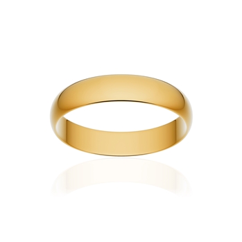 Alliance classique ruban or 750 jaune poli 4 mm