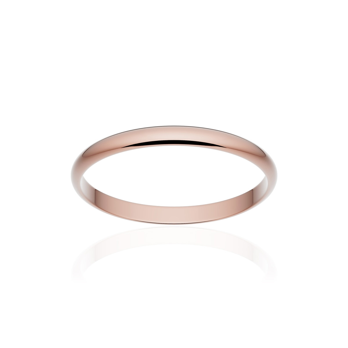 Alliance classique ruban or 750 rose poli 2 mm
