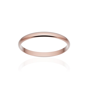 Alliance classique ruban or 750 rose poli 2 mm