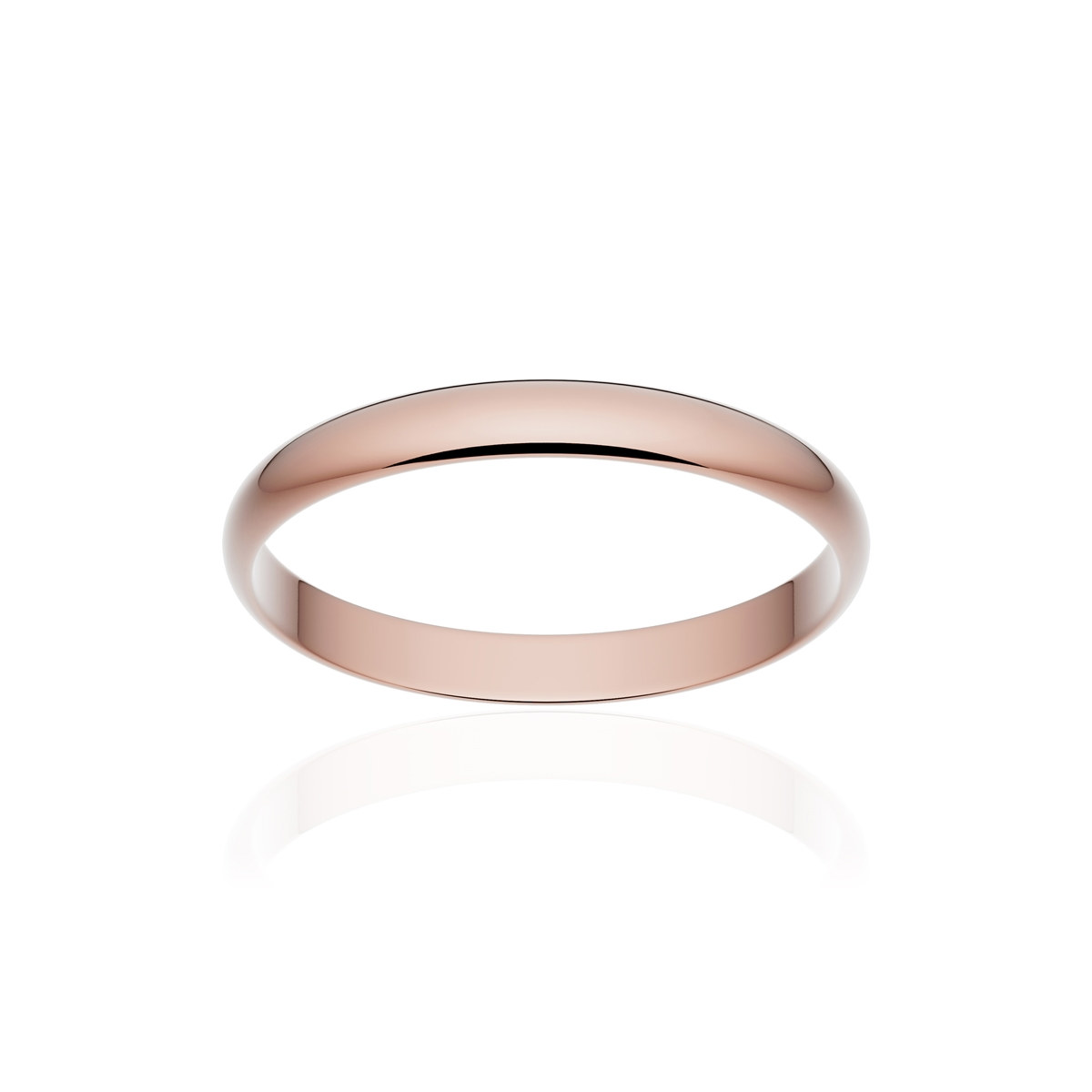Alliance classique ruban or 750 rose poli 2,5 mm