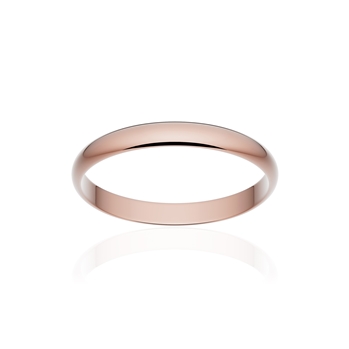 Alliance classique ruban or 750 rose poli 2,5 mm