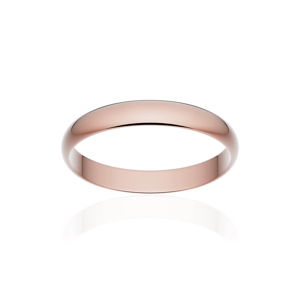 Alliance classique ruban or 750 rose poli 3 mm