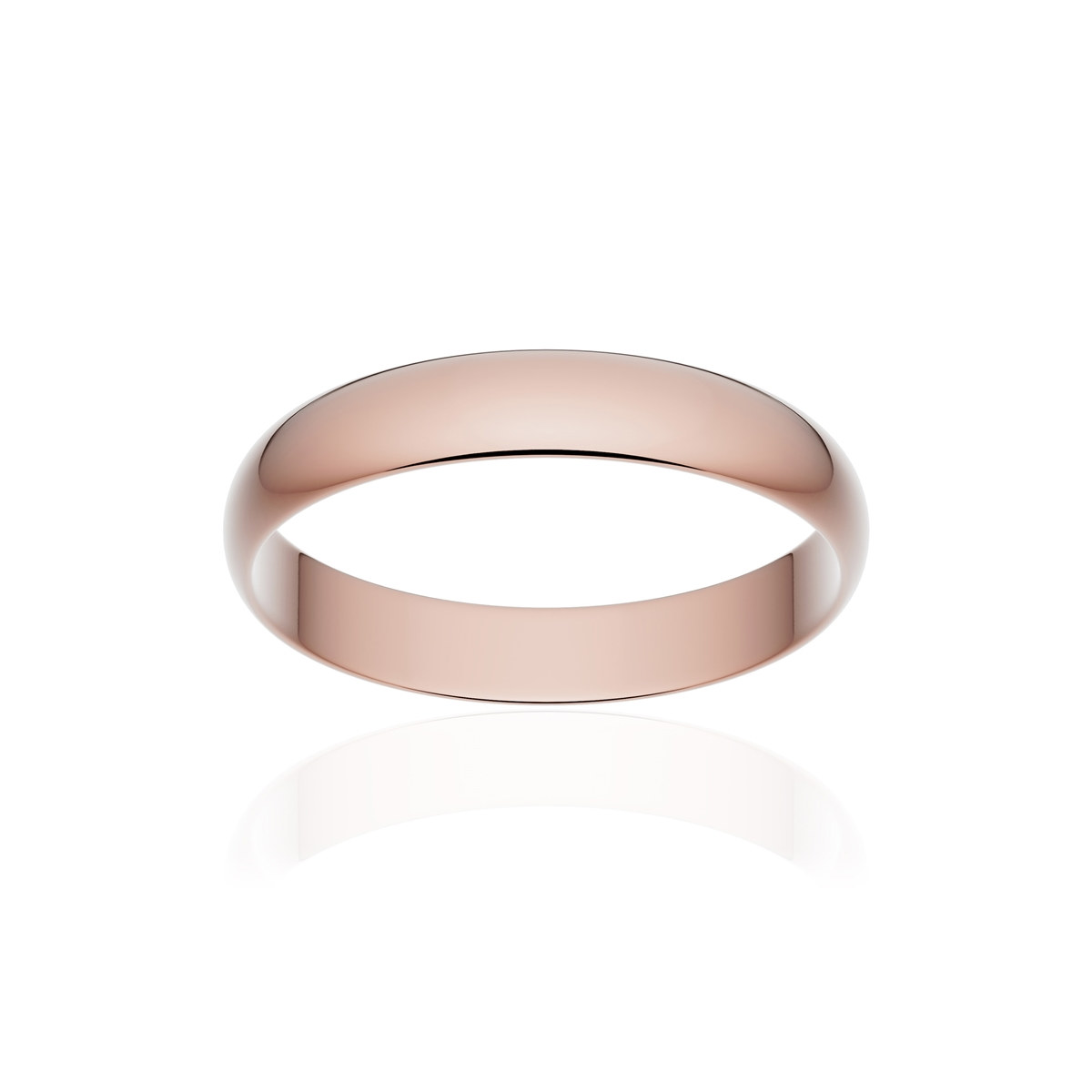 Alliance classique ruban or 750 rose poli 3,5 mm