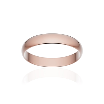 Alliance classique ruban or 750 rose poli 3,5 mm