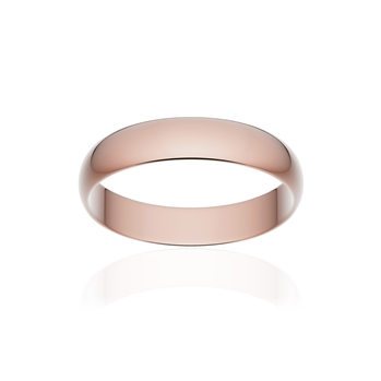 Alliance classique ruban or 750 rose poli 4 mm