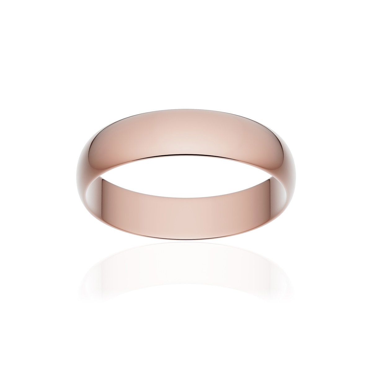 Alliance classique ruban or 750 rose poli 4,5 mm
