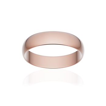 Alliance classique ruban or 750 rose poli 4,5 mm