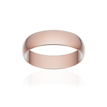 Alliance classique ruban or 750 rose poli 5 mm