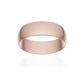 Alliance classique ruban or 750 rose poli 6 mm