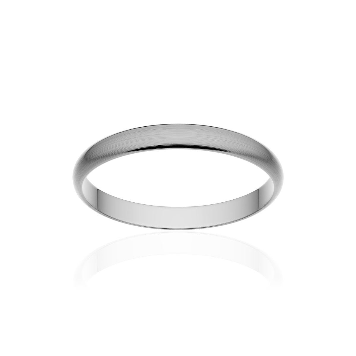 Alliance classique ruban or 750 blanc brossé 2,5 mm