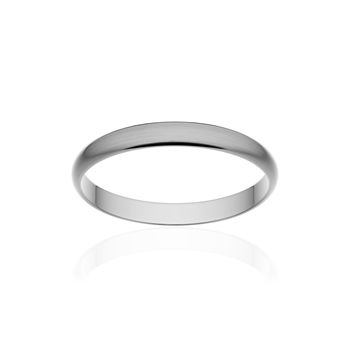 Alliance classique ruban or 750 blanc brossé 2,5 mm