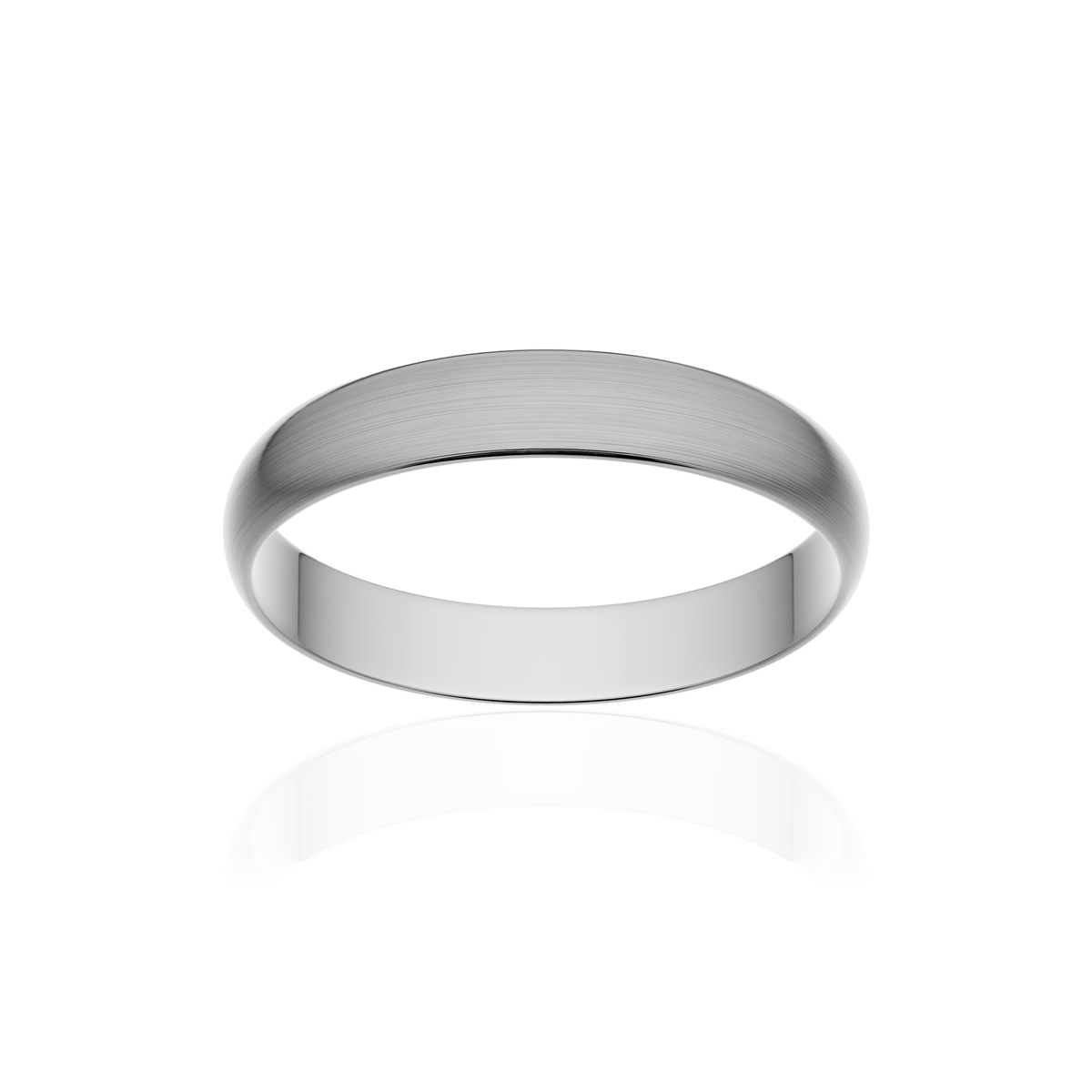 Alliance classique ruban or 750 blanc brossé 3,5 mm