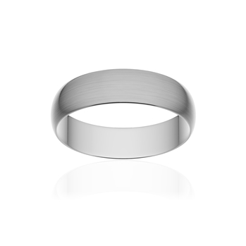 Alliance classique ruban or 750 blanc brossé 5 mm