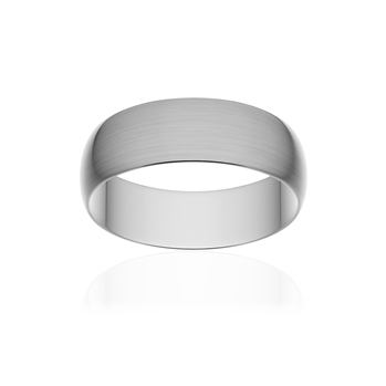 Alliance classique ruban or 750 blanc brossé 6 mm
