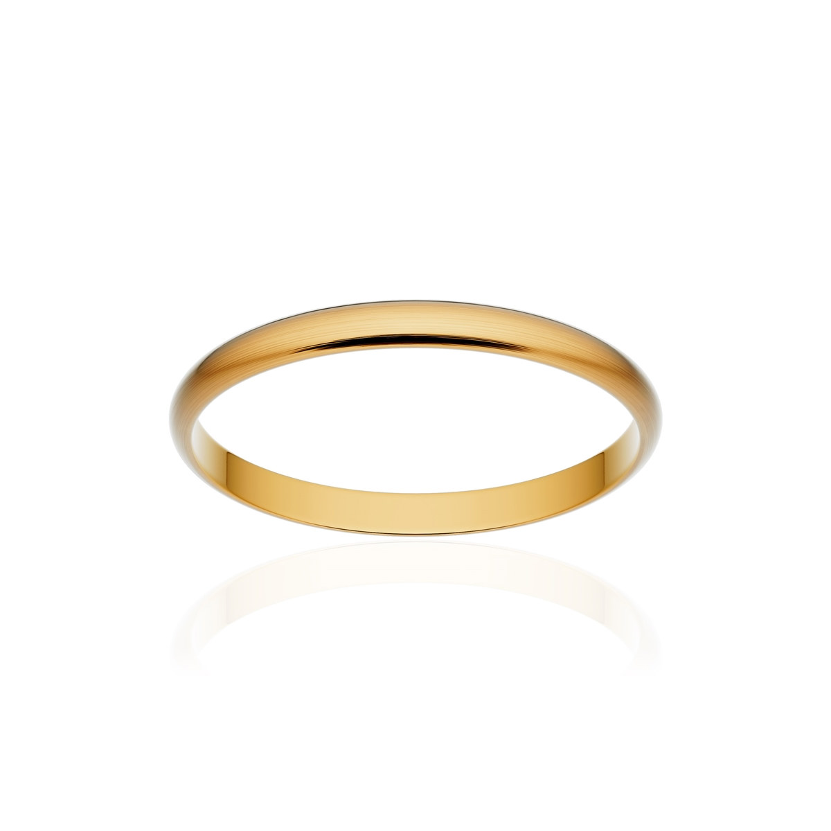 Alliance classique ruban or 750 jaune brossé 2 mm
