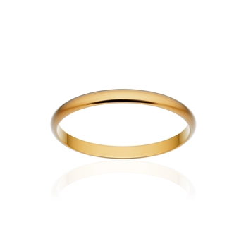 Alliance classique ruban or 750 jaune brossé 2 mm