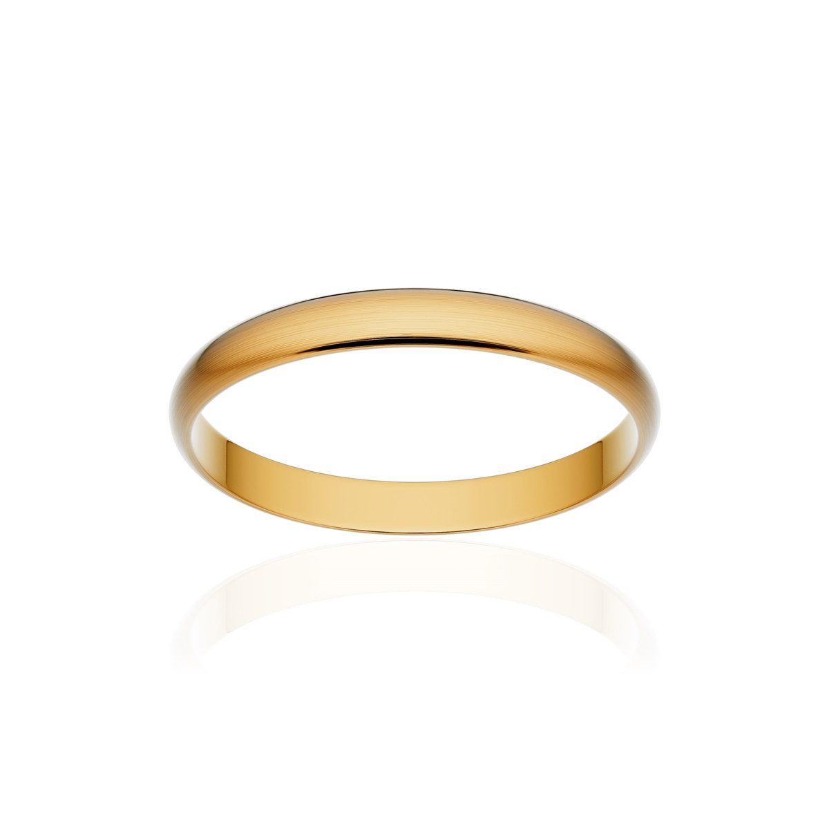 Alliance classique ruban or 750 jaune brossé 2,5 mm