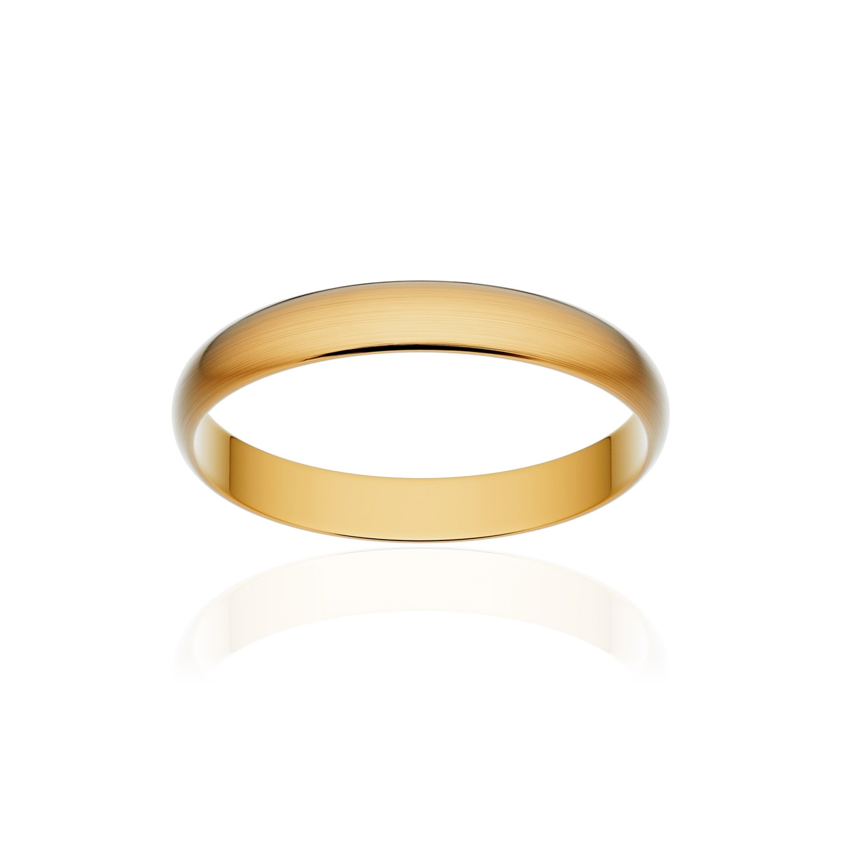 Alliance classique ruban or 750 jaune brossé 3 mm