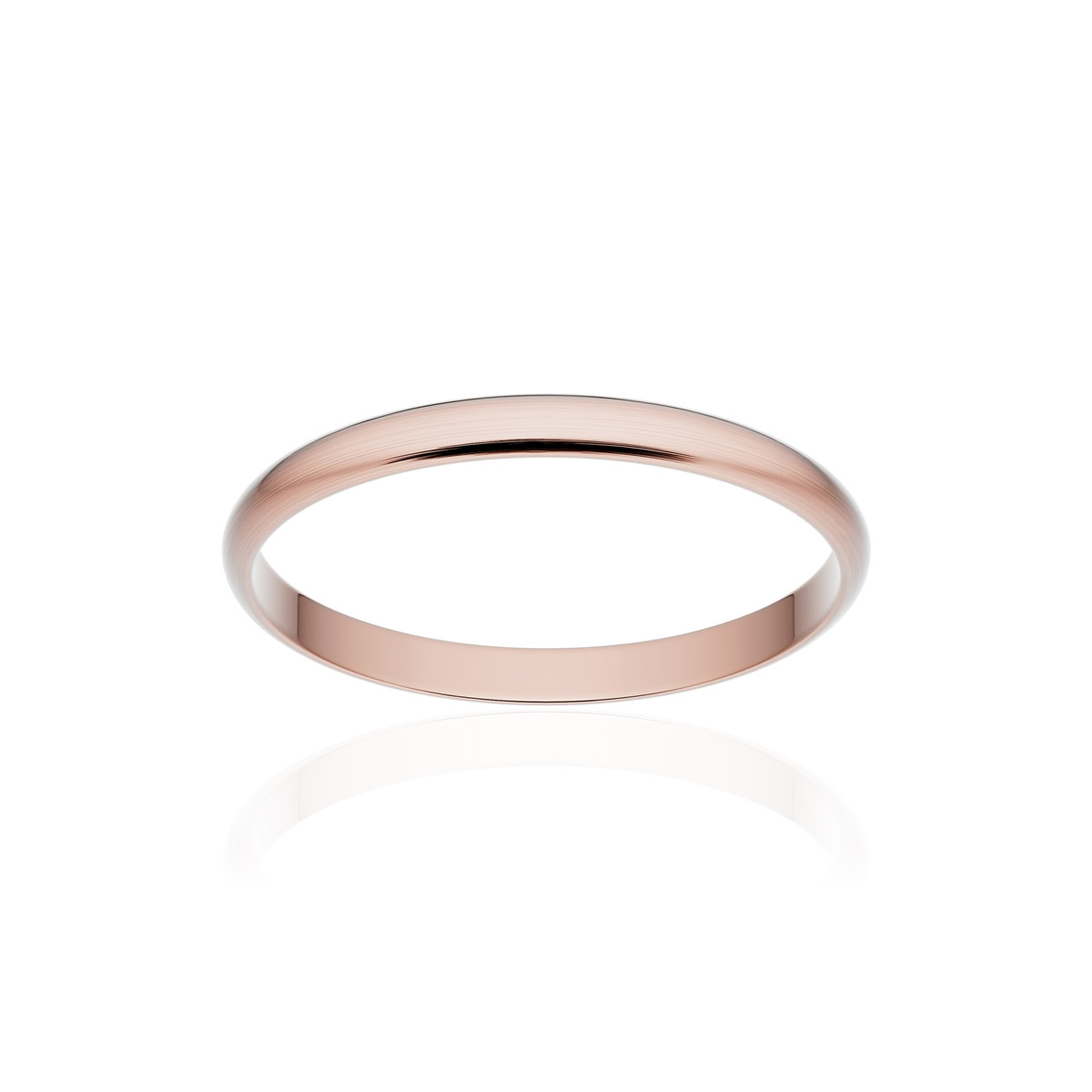 Alliance classique ruban or 750 rose brossé 2 mm