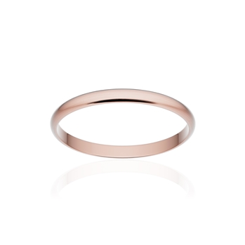 Alliance classique ruban or 750 rose brossé 2 mm
