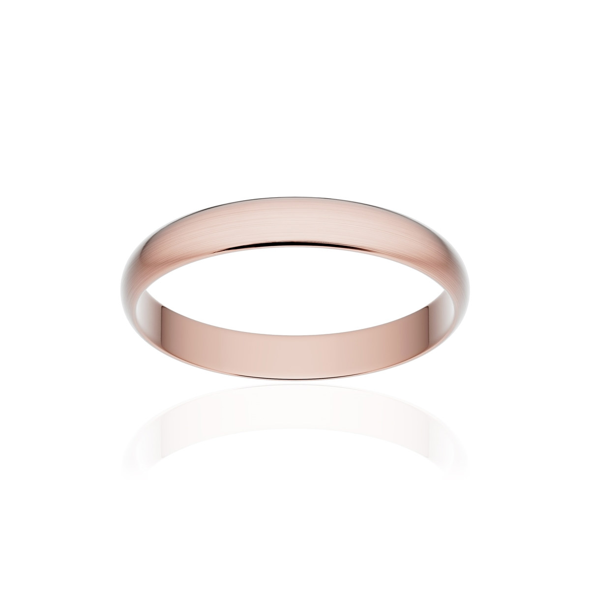 Alliance classique ruban or 750 rose brossé 3 mm