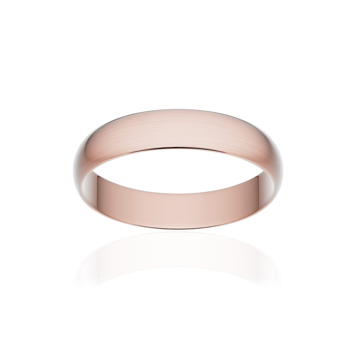Alliance classique ruban or 750 rose brossé 4 mm