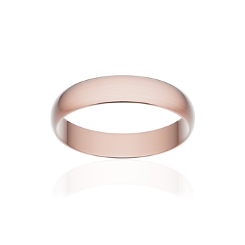 Alliance classique ruban or 750 rose brossé 4 mm