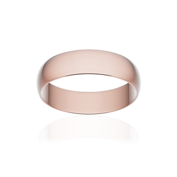 Alliance classique ruban or 750 rose brossé 5 mm