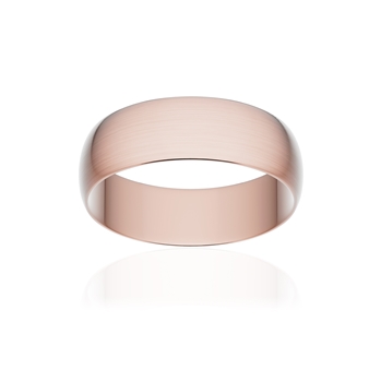 Alliance classique ruban or 750 rose brossé 6 mm
