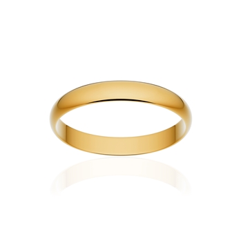 Alliance classique ruban or 375 jaune poli 3 mm