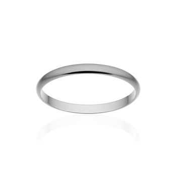 Alliance classique ruban or 375 blanc brossé 2 mm