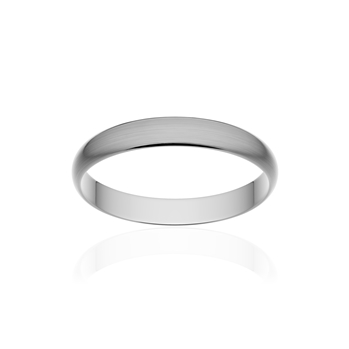 Alliance classique ruban or 375 blanc brossé 3 mm
