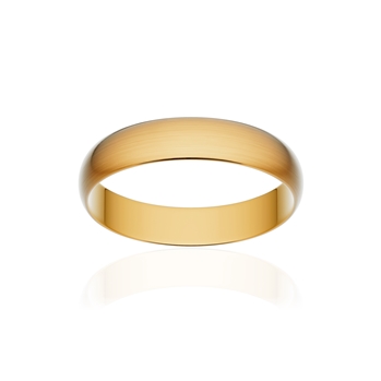 Alliance classique ruban or 375 jaune brossé 4 mm