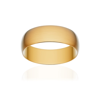 Alliance classique ruban or 375 jaune brossé 6 mm