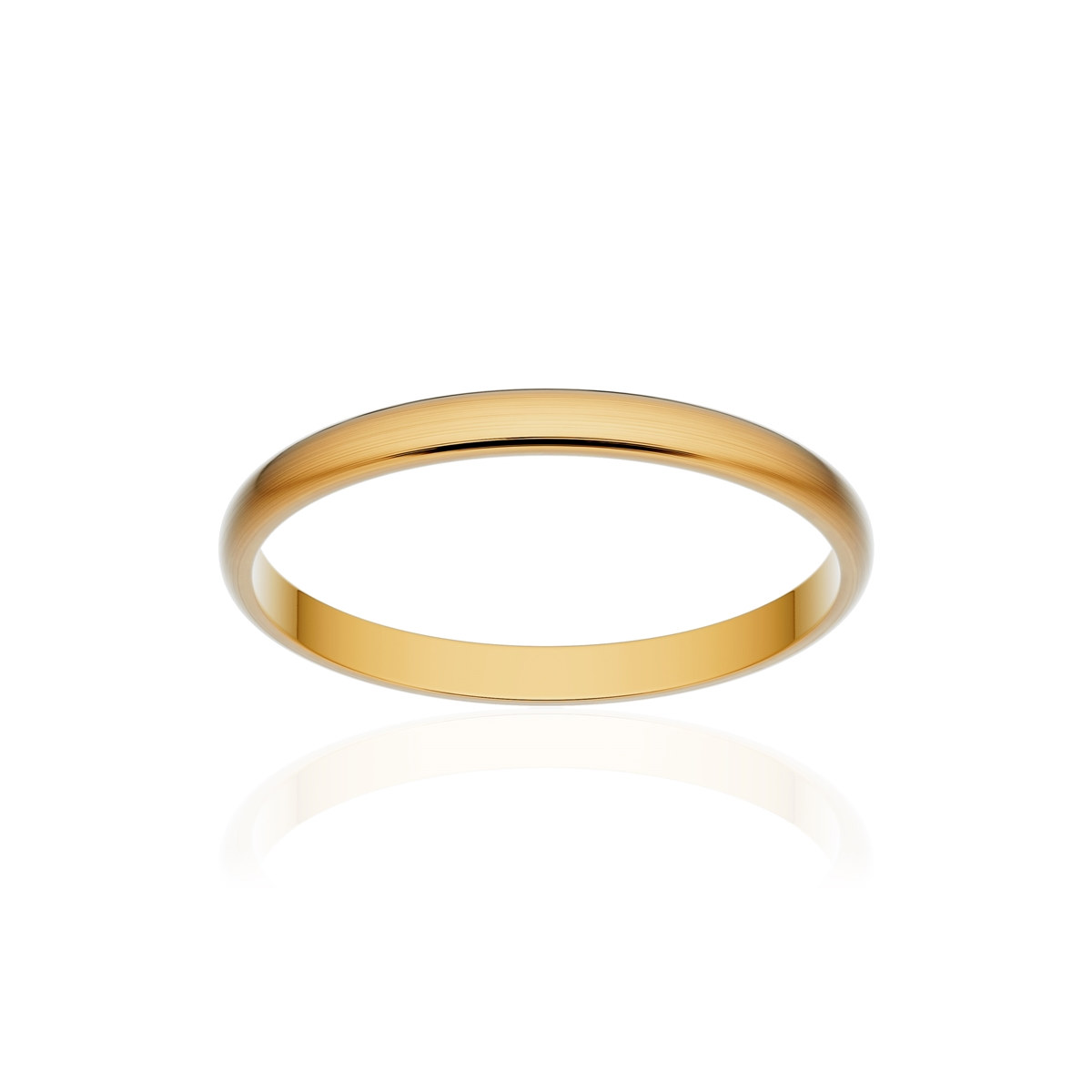 Alliance classique demi jonc or 375 jaune brossé 2 mm