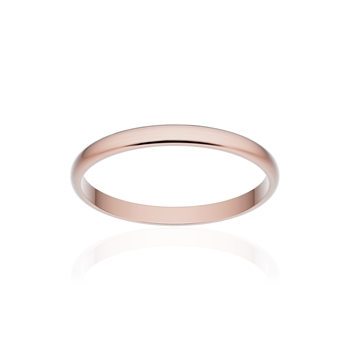 Alliance classique demi jonc or 750 rose brossé 2 mm