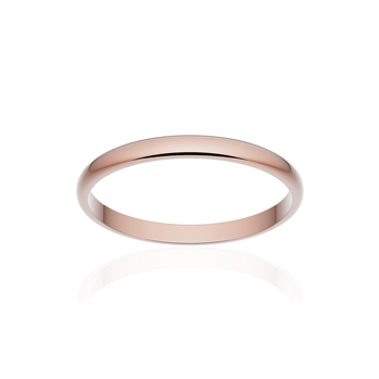 Alliance classique demi jonc or 750 rose poli 2 mm